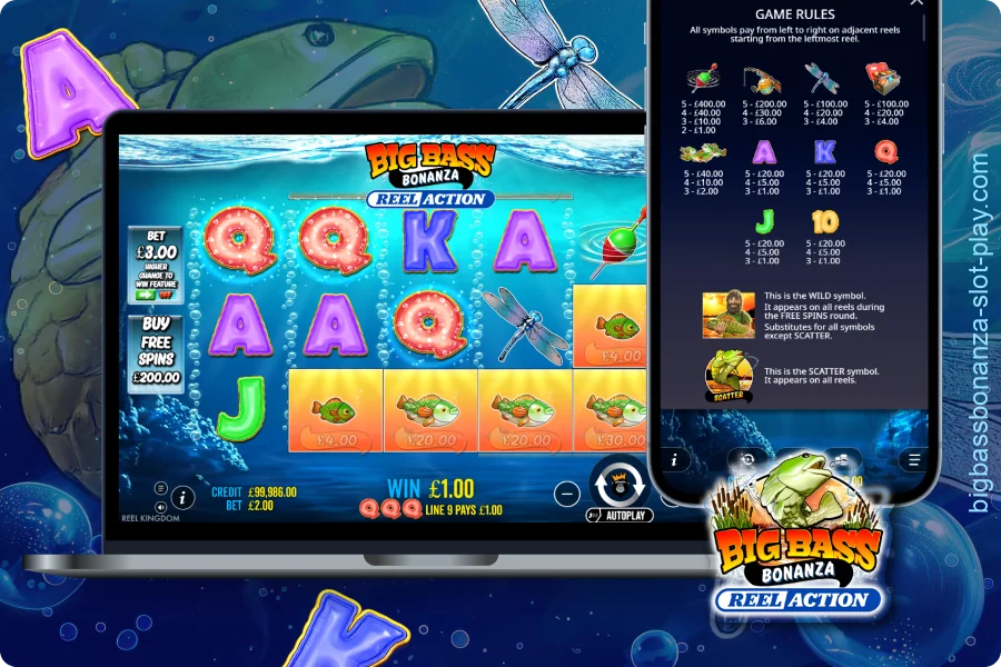 Step-by-step guide for UK players on how to play the Big Bass Bonanza Reel Action slot at an online casino